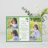 Shamrock 3 photos Invitation de fête d'anniversair (Debout devant)