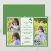 Shamrock 3 photos Invitation de fête d'anniversair (Devant / Derrière)
