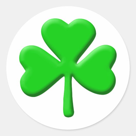 shamrock 3d ronde sticker (Voorkant)
