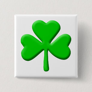 shamrock 3d vierkante button 5,1 cm