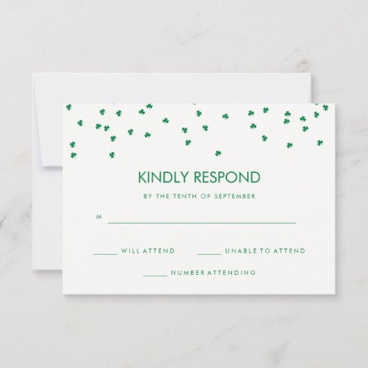 Shamrock à thème irlandais Confetti | Réponse mari (Devant)