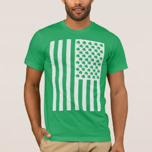 Shamrock American Flag St Patricks Day Shirten T-shirt