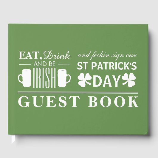 Shamrock and Beer Irish St Patrick's Day Gastenboek (Voorkant)