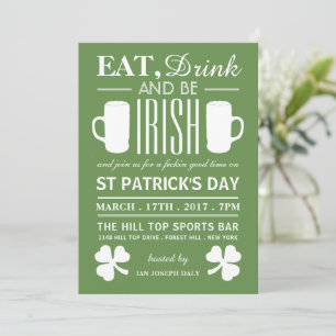 Shamrock and Beer Irish St Patrick's Day Kaart