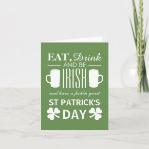 Shamrock and Beer Irish St Patrick's Day Kaart