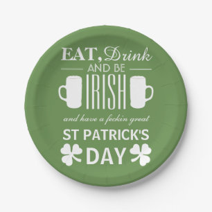 Shamrock and Beer Irish St Patrick's Day Papieren Bordje