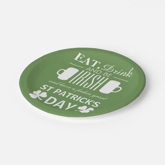 Shamrock and Beer Irish St Patrick's Day Papieren Bordje (Gekanteld)