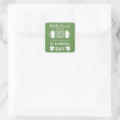 Shamrock and Beer Irish St Patrick's Day Vierkante Sticker (Tas)