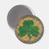 Shamrock and celtic Knots Aimant or (Recto/Verso)