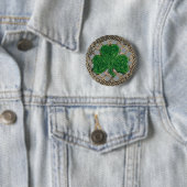 Shamrock and Celtic Knots Button Grey (In situ)