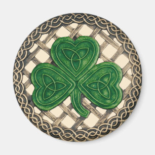 Shamrock and Celtic Knots Magnet Beige Magneet