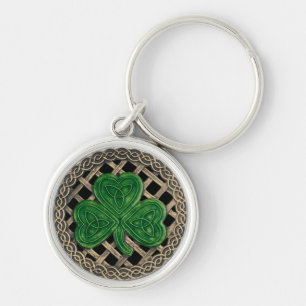 Shamrock and Celtic Knots Sleutelhanger Black