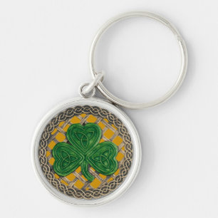 Shamrock and Celtic Knots Sleutelhanger Gold