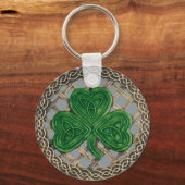 Shamrock and Celtic Knots Sleutelhanger Grey (Voorkant)