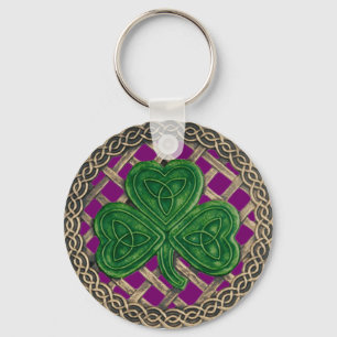 Shamrock and Celtic Knots Sleutelhanger Paars