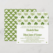 Shamrock and Hearts Wedding Invitations Kaart (Voorkant / Achterkant)