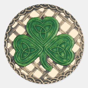 Shamrock and Keltic Knots Stickers beige