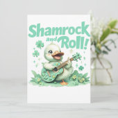 Shamrock and Roll, het feest van St. Patrick’s Day Kaart (Staand voorkant)