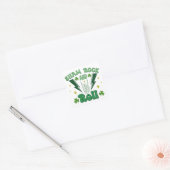 Shamrock and Roll St Patrick's Day Vierkante Sticker (Envelop)