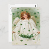 Shamrock Angel St Patrick's Day Kaart (Voorkant / Achterkant)