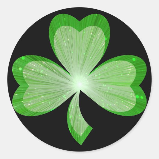 Shamrock autocollant rond noir (Devant)