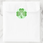 Shamrock autocollant rond vert (Sac)