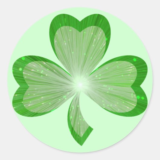 Shamrock autocollant rond vert (Devant)