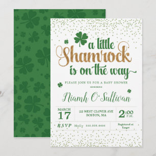 Shamrock baby shower-uitnodiging kaart