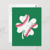 Shamrock Baseball St. Patrick's day Briefkaart (Voorkant / Achterkant)