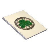Shamrock Beige Sur Noeuds Celtiques Carnet Spiral (Côté Droit)