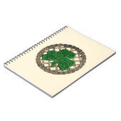 Shamrock Beige Sur Noeuds Celtiques Carnet Spiral (Côté gauche)
