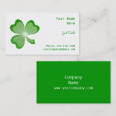 Shamrock blanc carte de visite côté vert arrière (Devant / Derrière)