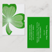Shamrock Blanc Grand carte de visite vert chubby (Devant / Derrière)
