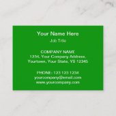 Shamrock Blanc Grand carte de visite vert chubby (Dos)