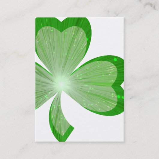Shamrock Blanc Grand carte de visite vert chubby (Devant)