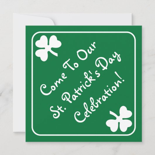 Shamrock Border St. Patrick's Day Invitation Card Kaart (Voorkant)