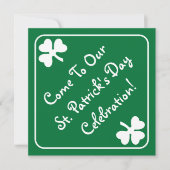 Shamrock Bordure St. Patrick's Day Invitation Card (Devant)