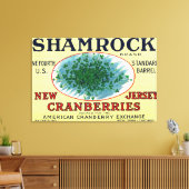 Shamrock Brand Cranberry Label Canvas Afdruk (Insitu (Woonkamer))