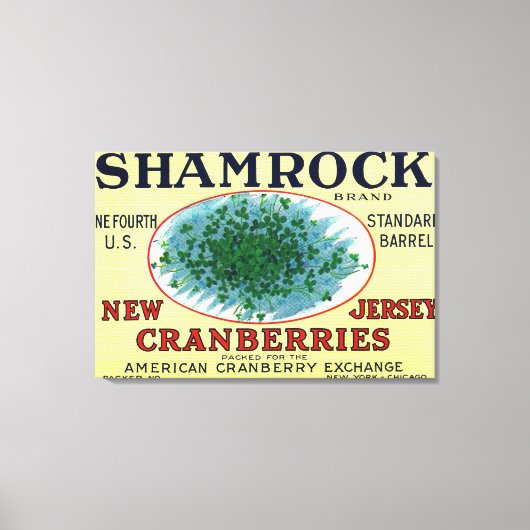 Shamrock Brand Cranberry Label Canvas Afdruk (Voorkant)