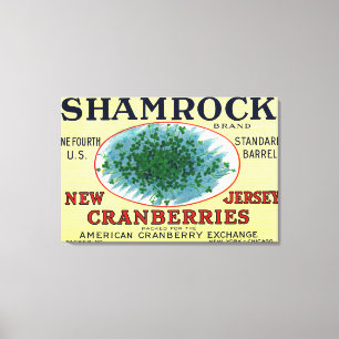 Shamrock Brand Cranberry Label Canvas Afdruk