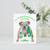 Shamrock Bulldog St. Patrick's Day Briefkaart (Staand voorkant)