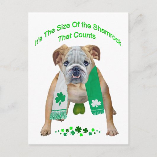 Shamrock Bulldog St. Patrick's Day Briefkaart (Voorkant)