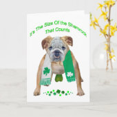 Shamrock Bulldog St. Patrick's Day Kaart (Gele Bloem)