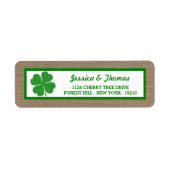 Shamrock & Burlap St. Patrick's Day Etiket (Voorkant)
