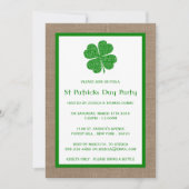 Shamrock & Burlap St. Patrick's Day Invitation Kaart (Voorkant)