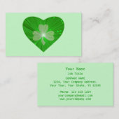 Shamrock carte de visite vert Coeur (Devant / Derrière)