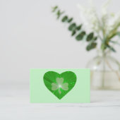 Shamrock carte de visite vert Coeur (Debout devant)