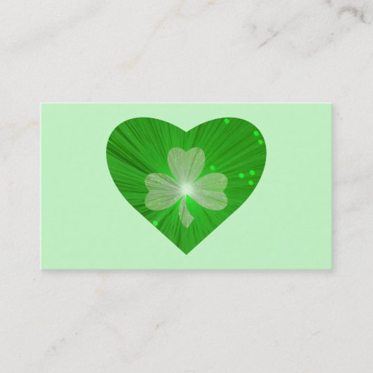 Shamrock carte de visite vert Coeur (Devant)