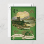 Shamrock Castle St Patrick's Day Kaart (Voorkant / Achterkant)