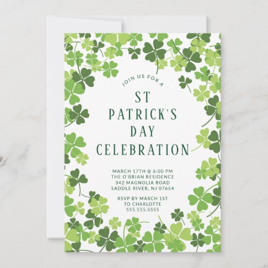 Shamrock Celebration St. Patrick's Day Kaart (Voorkant)